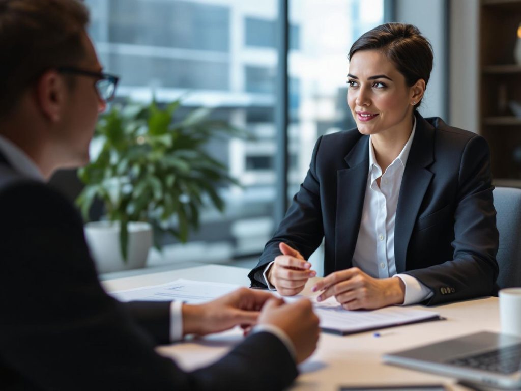 Consultanță legislativă într-un birou modern.