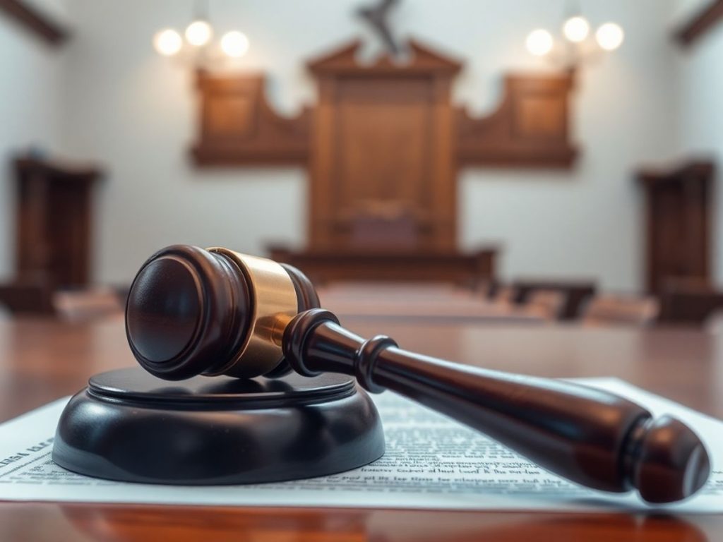Ciocan de judecător pe documente legale