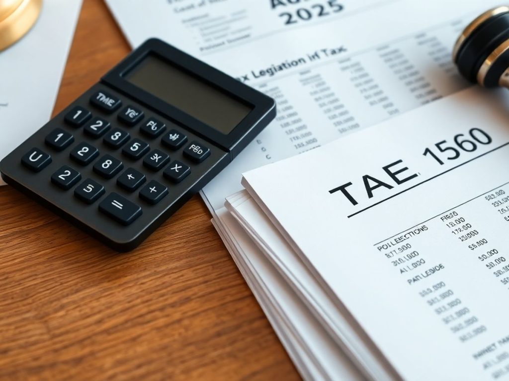 Documente legale și un calculator pe birou