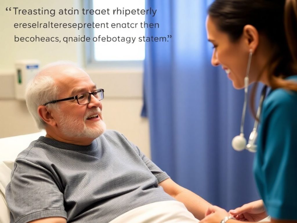 Pacient și profesionist din sănătate în discuție.