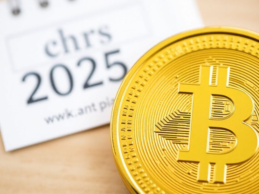 Monedă aur cu simbol fiscal și calendar fiscal 2025