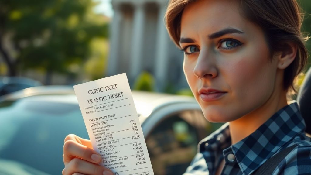 Persoană contestând amendă de circulație